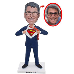 Make Yourself Into Superman Figure, Personalized Superman Action Figure From Your Photos - Abobblehead.com