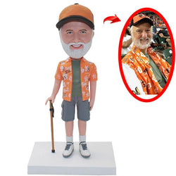 Custom Fahter Bobbleheads Funny Gift For 80 Year Old Man - Abobblehead.com
