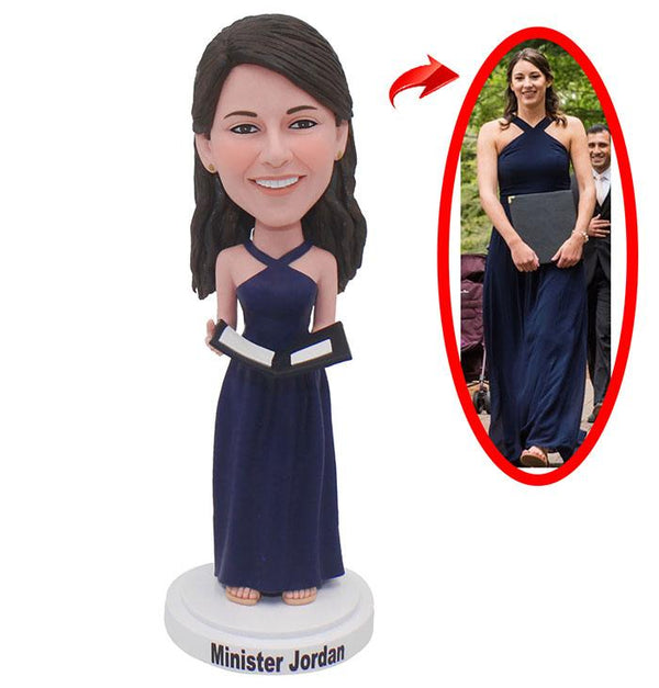 Custom Evening Dress Girl Bobbleheads Funny Gift  That Looks Like My Girlfriend - Abobblehead.com