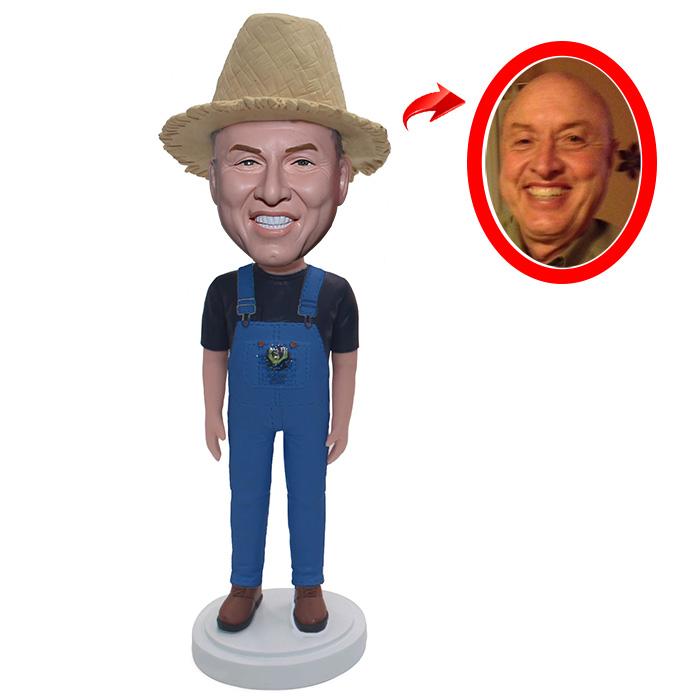 Custom Cowboys Bobbleheads, Personalized Bobbleheads With Straw Hat - Abobblehead.com