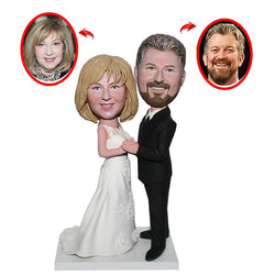Custom Wedding Cake Toppers Couple, Custom Bobbleheads Wedding Cake Toppers, Custom Figurine Wedding Cake Toppers - Abobblehead.com