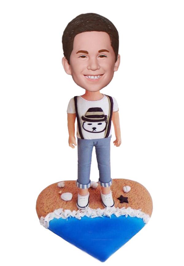 Custom Beach Bobbleheads of Kids, Custom Baby Bobbleheads, Custom Kids Figurines From Photo - Abobblehead.com