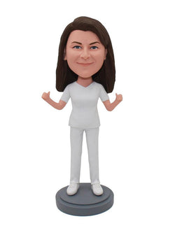 Custom Bobblehead Thumbs Up Women, Make Your Own Bobblehead That Looks Like You - Abobblehead.com