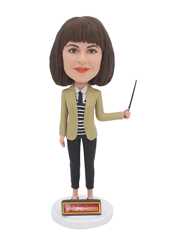 Custom Female Bobblehead For History Teacher, Personalized Teacher Bobbleheads - Abobblehead.com