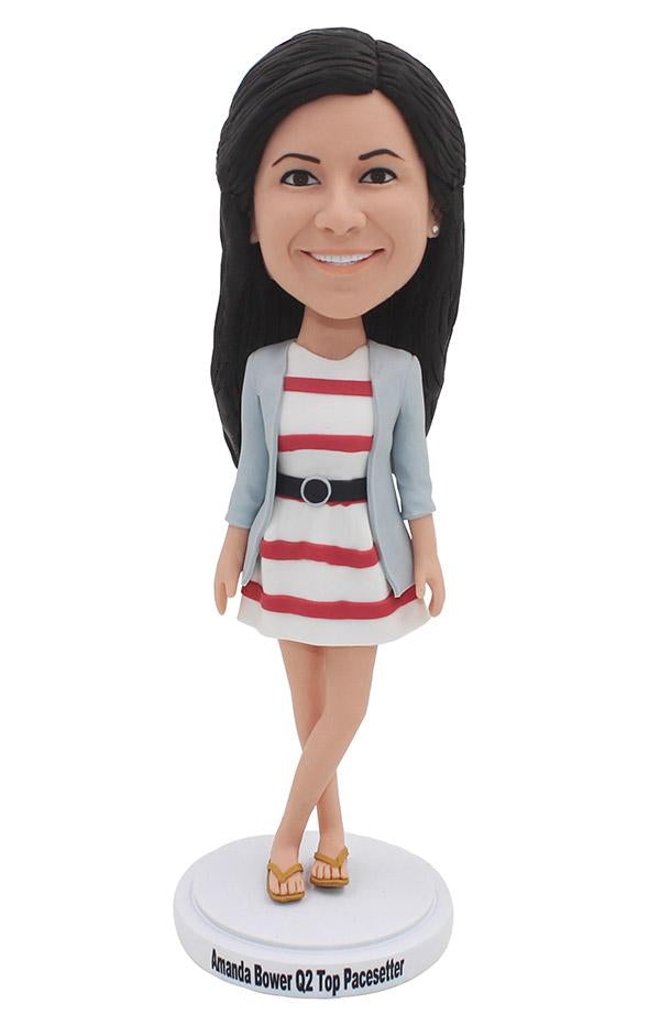 Creat Your Own Amrican Girl Bobblehead Doll That Looks Like You - Abobblehead.com