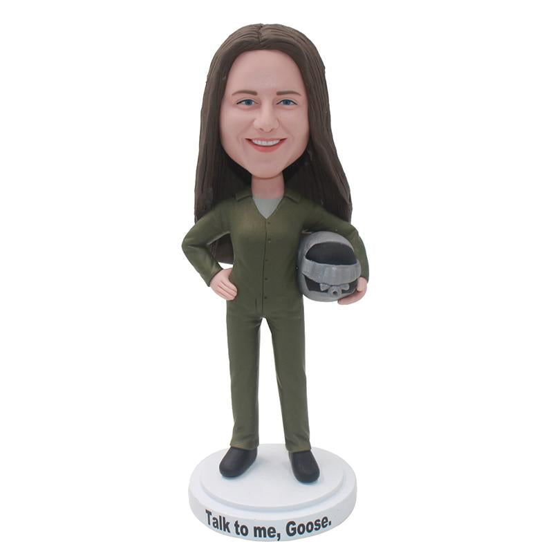 Custom Aviation Suit Bobbleheads Of Women From Your Photos - Abobblehead.com