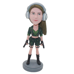 Creat Your Own Amrican Girl Bobblehead With A Headset That Looks Like You - Abobblehead.com