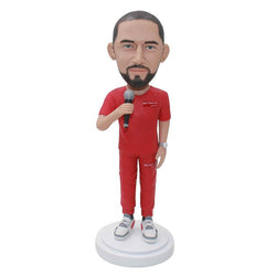 Customized Boobleheads Singer, Personalized Bobblehead Gifts For President of Company - Abobblehead.com