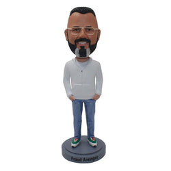 Custom Man Bobbleheads Hands in the Pocket From Your Photos - Abobblehead.com