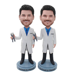 Custom Dentist Bobblehead Holding Pliers, Funny Gifts For Dentists - Abobblehead.com
