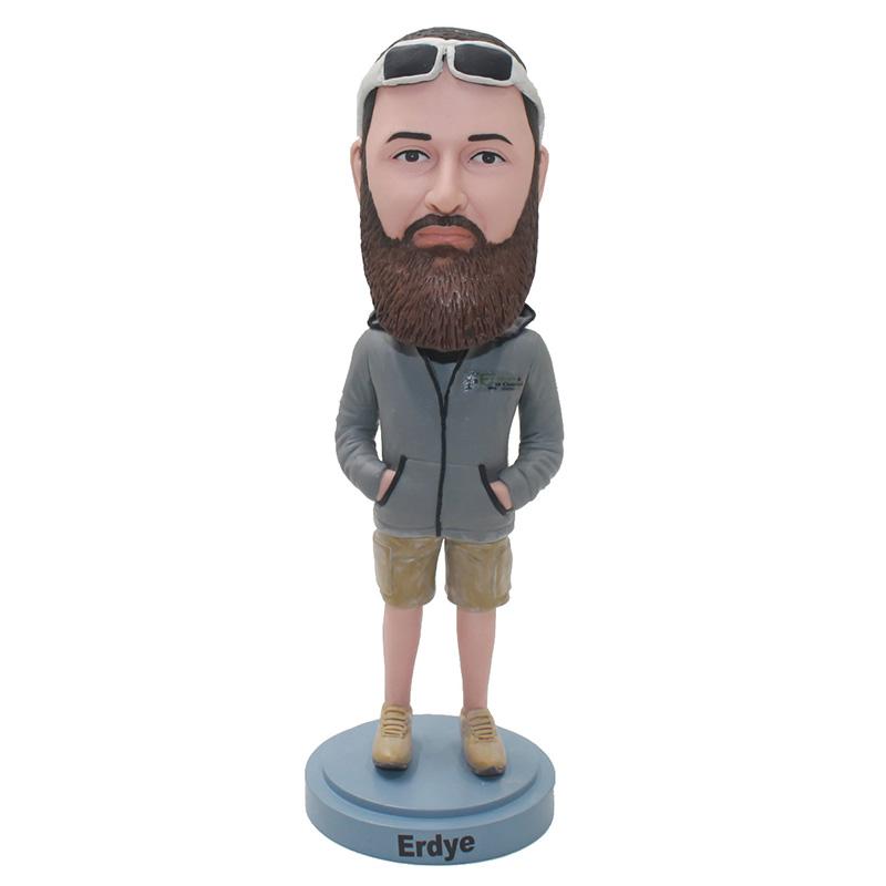 Custom Bearded Bobblehead Personalized Gifts For Him Best Likeness - Abobblehead.com