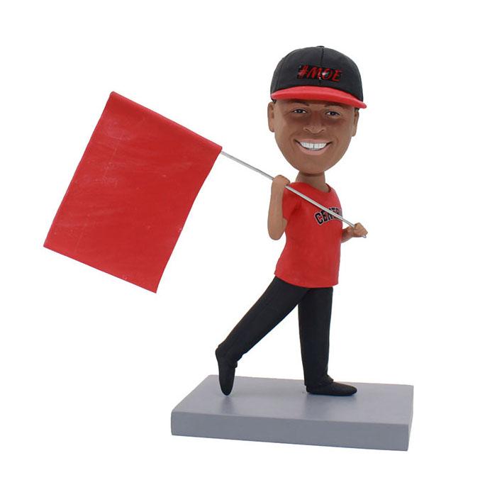 Custom Bobbleheadred With Flag Nice Gifts For Him - Abobblehead.com