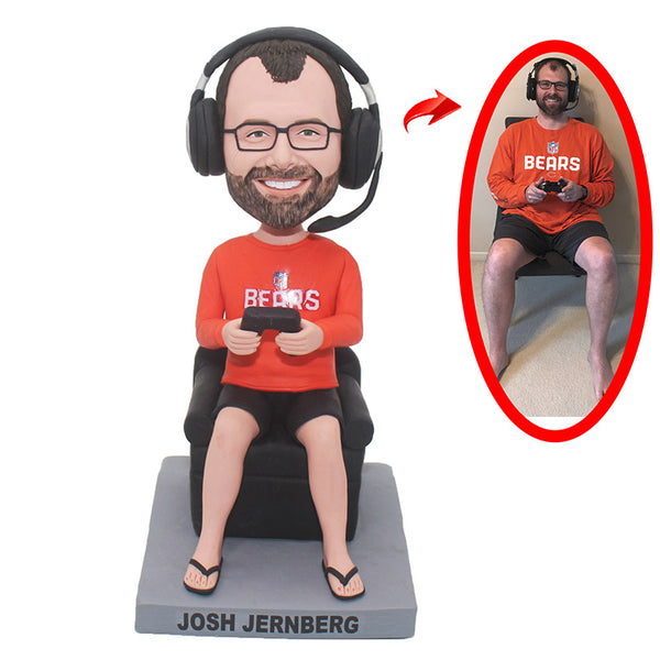 Custom Game Player Bobbleheads Sitting On The Sofa For Birthday Gifts