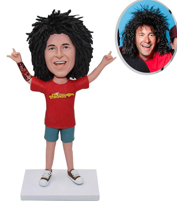 Custom Afro-Look Man Bobblehead, Personalized Kill Matt Bobbleheads For Boys - Abobblehead.com