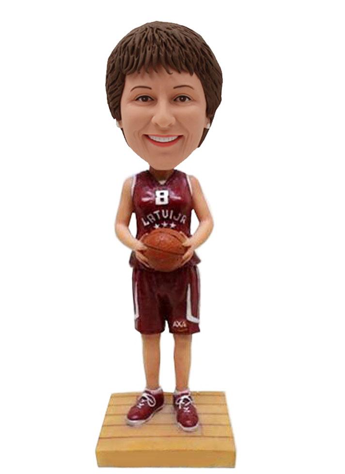 Custom Bobbleheads Female Basketball, Personalized Basketball Girls Player Bobbleheads - Abobblehead.com
