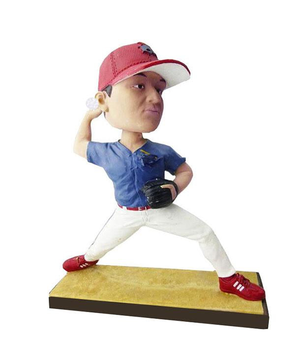 Custom Baseball Bobbleheads Doll Made From Photo, Baseball Pitcher Bobblehead - Abobblehead.com