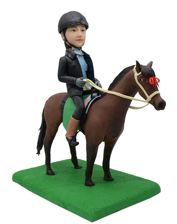 Custom Horse Riding Bobbleheads Doll, Custom Race Horse Bobbleheads - Abobblehead.com