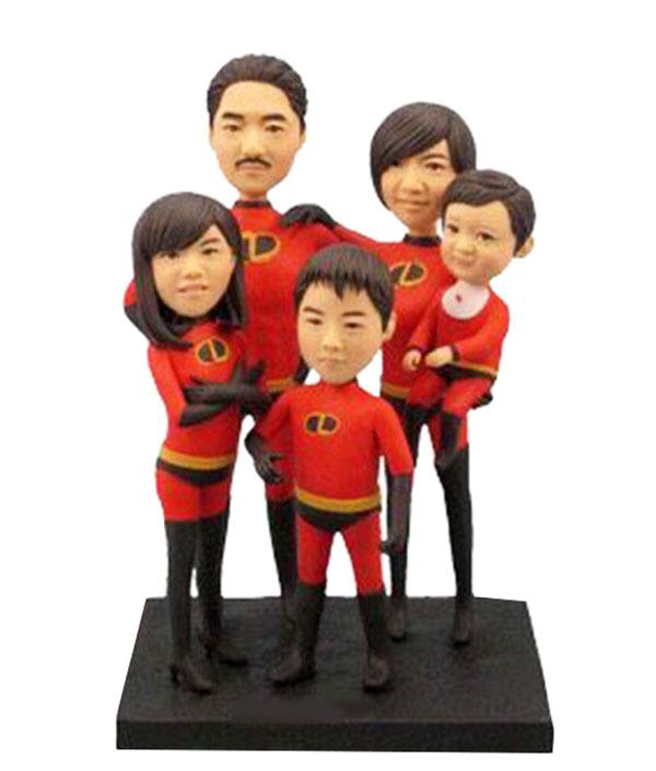 Custom Five Person Bobbleheads, Personalized Family Bobbleheads - Abobblehead.com