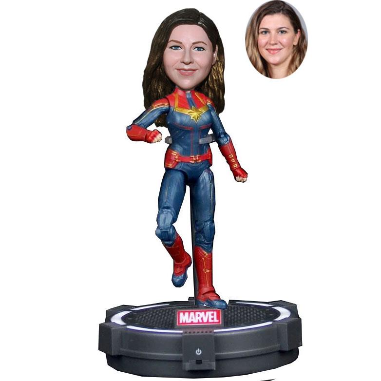 Custom The Avengers4 Carol Danvers  Captain Marvel Bobbleheads Action Figure - Abobblehead.com