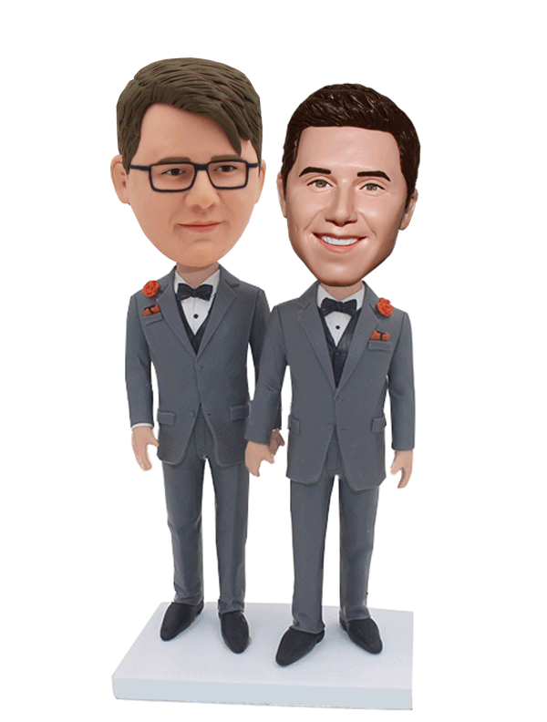 Custom Groom and Groomsman Bobbleheads, Personalized Bobblehead Brothers Gifts - Abobblehead.com