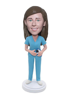 Custom Doctors Nurse Bobblehead, Personalized Nurse Figurines Female - Abobblehead.com