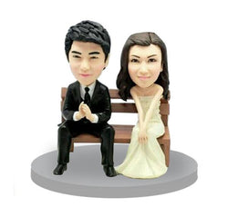 Custom Bobblehead Wedding Topper, Custom Bobble Head Bride and Groom - Abobblehead.com