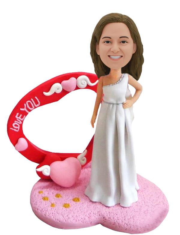 Custom Bride Bobbleheads That Look Like Your Bride, Personalized Bride Doll - Abobblehead.com