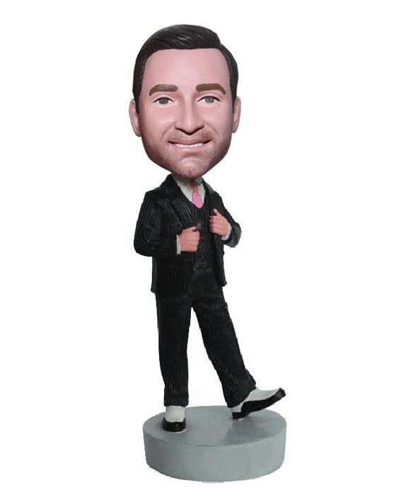 Customized Suit Bobblehead, Custom Groomsmen Bobblehead, Personalized Groom Bobblehead - Abobblehead.com